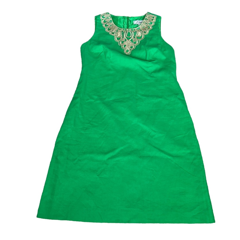 3/$15 J. HOWARD green linen blend dress